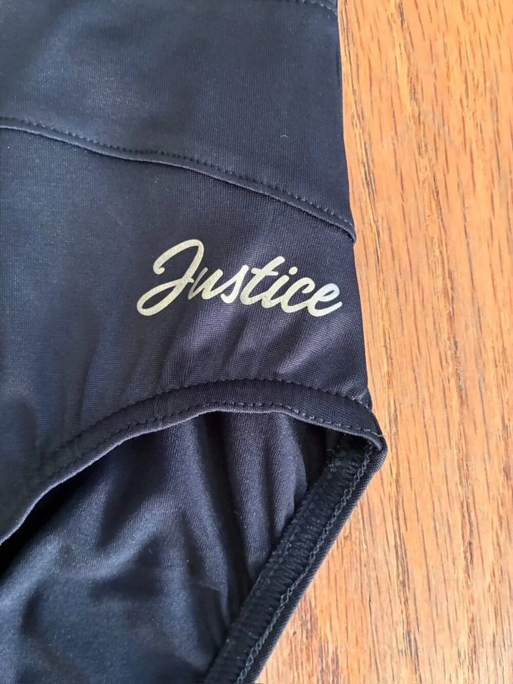 NWT Justice Girls Black Rhinestone LS Gymnastics Leotard Scrunchie Large 12/14
